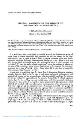 Minimal 4-Manifolds for Groups of Cohomological Dimension 2