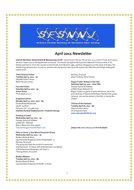 SFSNNJ Newsletter