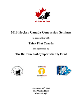 2010 Hockey Canada Concussion Seminar