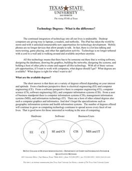 Technology Degrees - What Is the Difference?