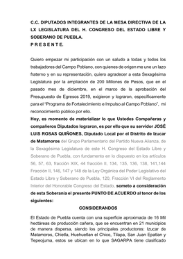 C.C. Diputados Integrantes De La Mesa Directiva De La Lx Legislatura Del H