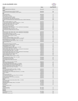 Club-Kalender 2021