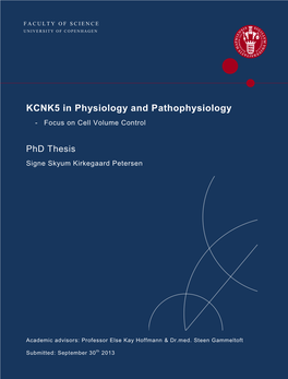 KCNK5 in Physiology and Pathophysiology