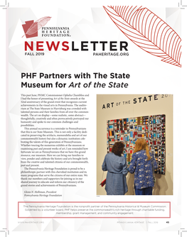 Newsletter Fall 2019 Paheritage.Org