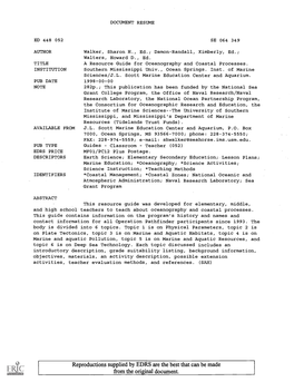 A Resource Guide for Oceanography and Coastal Processes. INSTITUTION Southern Mississippi Univ., Ocean Springs