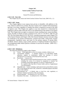 § 36C-1-102. Scope. This Chapter Applies to Any Express Trust, Private Or Charitable, with Additions to the Trust, Wherever and However Created