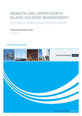 Waikato and Upper North Island Voltage Management