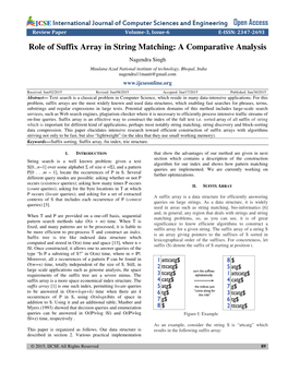 Role of Suffix Array in String Matching: a Comparative Analysis