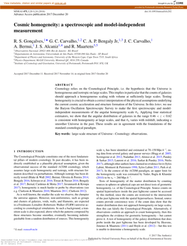 Cosmic Homogeneity: a Spectroscopic and Model-Independent Measurement