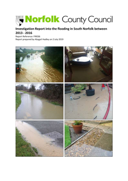 South Norfolk Flood Investigation 2013-2016