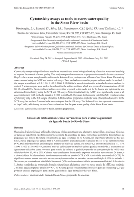 Cytotoxicity Assays As Tools to Assess Water Quality in the Sinos River Basin