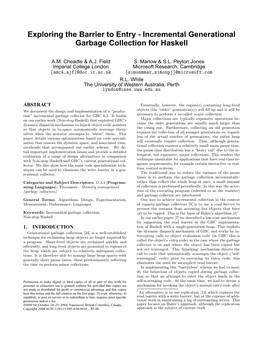 Exploring the Barrier to Entry - Incremental Generational Garbage Collection for Haskell