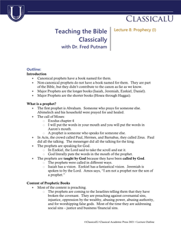 Teaching the Bible Classically