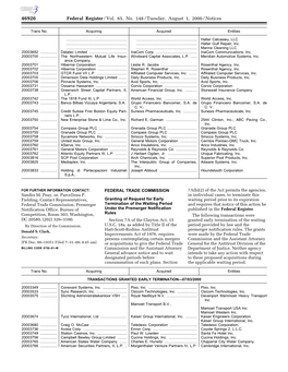 Federal Register/Vol. 65, No. 148/Tuesday, August