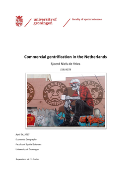 Commercial Gentrification in the Netherlands Sjoerd Niels De Vries