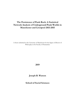 A Statistical Network Analysis of Underground Punk Worlds in Manchester and Liverpool 2013-2015
