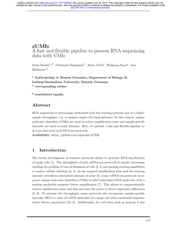 A Fast and Flexible Pipeline to Process RNA Sequencing Data with Umis