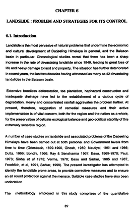 Chapter 6 Landslide : Probuem and Strategies for Its