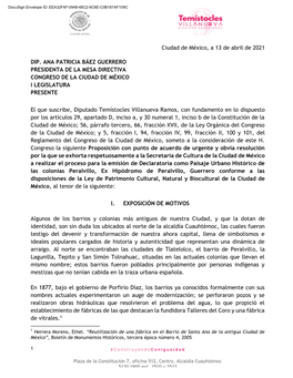 Ciudad De México, a 13 De Abril De 2021 DIP. ANA PATRICIA BÁEZ