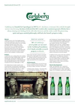 Carlsberg Was Founded in Copenhagen in 1847 by JC Jacobsen