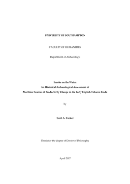 Smoke on the Water: an Historical Archaeological Assessment of Maritime Sources of Productivity Change in the Early English Tobacco Trade