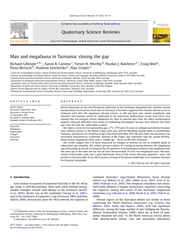 Man and Megafauna in Tasmania: Closing the Gap