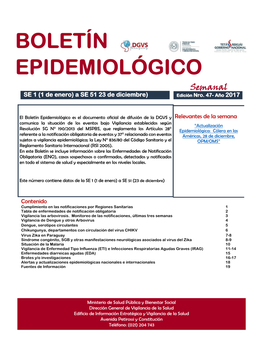 Boletín Epidemiológico