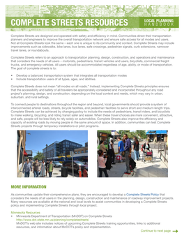 Complete Streets Resources Handbook