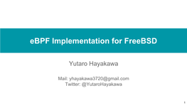 Ebpf Implementation for Freebsd