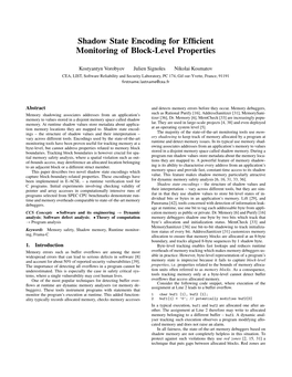Shadow State Encoding for Efficient Monitoring of Block-Level Properties