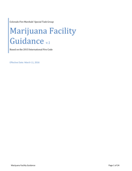 Marijuana Facility Guidance Page 1 of 24