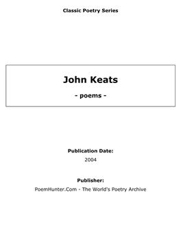 Poems of John Keats