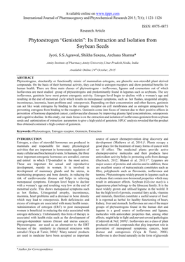 “Genistein”: Its Extraction and Isolation from Soybean Seeds