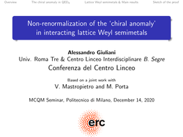 Non-Renormalization of the `Chiral Anomaly' in Interacting Lattice Weyl