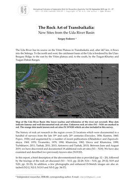 The Rock Art of Transbaikalia: New Sites from the Uda River Basin