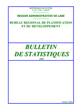 RAL 2003 Bulletin De Statistiques Labé 2002 Vers2