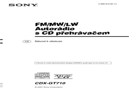 FM/MW/LW Autorádio S CD Přehrávačem