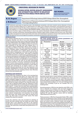 ORIGINAL RESEARCH PAPER K. R. Nagare J. M.Dinore*