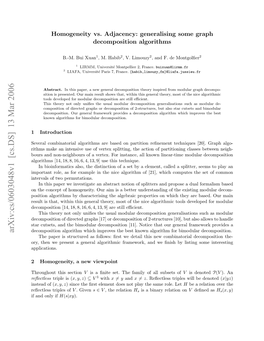 [Cs.DS] 13 Mar 2006 Nta F( of Instead Hogotti Section This Viewpoint Throughout New a Homogeneity, 2 We and Framework, Algorithmic General a Applications