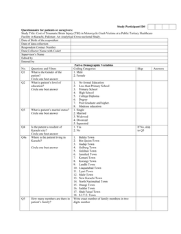 Cost of Traumatic Brain Injury (TBI) in Motorcycle Crash Victims at a Public Tertiary Healthcare Facility in Karachi, Pakistan: an Analytical Cross-Sectional Study