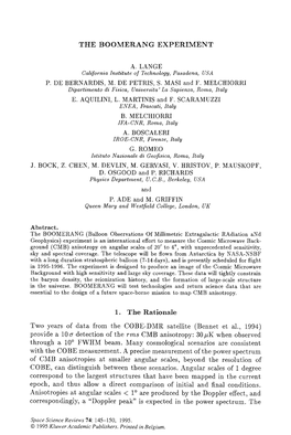 The Boomerang Experiment