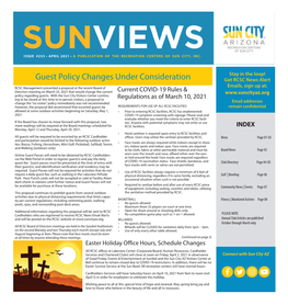 April 2021 • a Publication of the Recreation Centers of Sun City, Inc