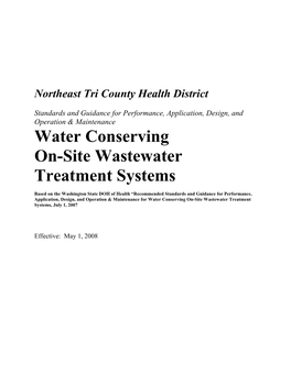 Water Conserving On-Site Wastewater Treatment Systems