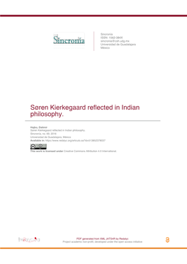 Søren Kierkegaard Reflected in Indian Philosophy