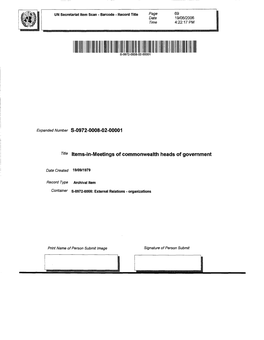 Title Items-In-Meetings of Commonwealth Heads of Government