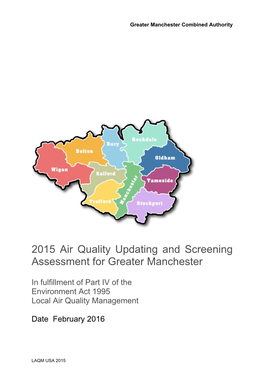 2015 Air Quality Updating and Screening Assessment for Greater Manchester