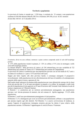 Territorio E Popolazione