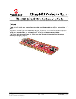 Attiny1607 Curiosity Nano Hardware User Guide