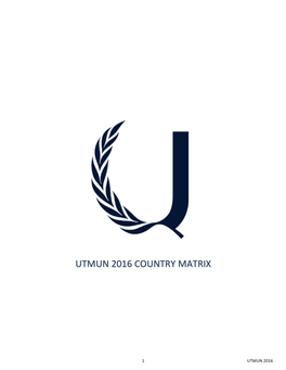 Utmun 2016 Country Matrix