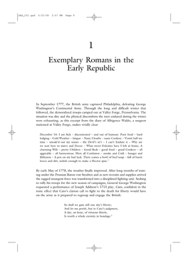 Exemplary Romans in the Early Republic